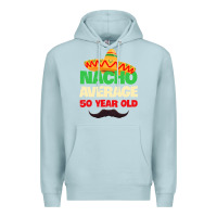 Blue Mist Mens Nacho Average 50 Year Old Cinco de Mayo 50th Birthday Premium Hoodie - trangStudio