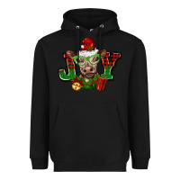 Black christmas joy cow Heavyweight Hoodie - BarkalooDesign