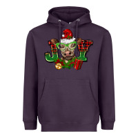 Plum christmas joy cow Heavyweight Hoodie - BarkalooDesign