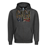 Charcoal Heather gigi of both Zipper Hoodie - RacoonDesign