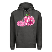Charcoal Heather halloween fall pink pumpkin Premium Hoodie - trangStudio