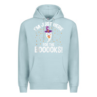Blue Mist teacher halloween bookworm just here for the boooks ghost tank top Premium Hoodie - trangStudio