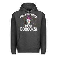 Charcoal Heather teacher halloween bookworm just here for the boooks ghost tank top Premium Hoodie - trangStudio