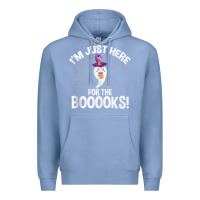 Colony Blue teacher halloween bookworm just here for the boooks ghost tank top Premium Hoodie - trangStudio