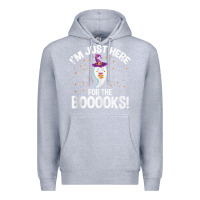 Heather Grey teacher halloween bookworm just here for the boooks ghost tank top Premium Hoodie - trangStudio