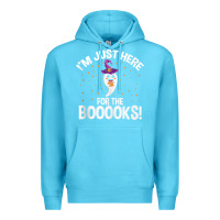 Ocean Blue teacher halloween bookworm just here for the boooks ghost tank top Premium Hoodie - trangStudio