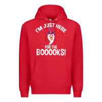 Red teacher halloween bookworm just here for the boooks ghost tank top Premium Hoodie - trangStudio