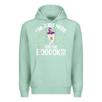 Seafoam teacher halloween bookworm just here for the boooks ghost tank top Premium Hoodie - trangStudio