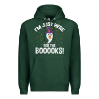 Sports Green teacher halloween bookworm just here for the boooks ghost tank top Premium Hoodie - trangStudio