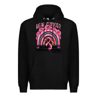 Black heal cancer rainbow Premium Hoodie - LillyAllenDesigns