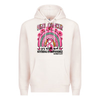 Pale Pink heal cancer rainbow Premium Hoodie - LillyAllenDesigns
