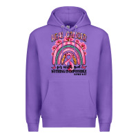 Purple heal cancer rainbow Premium Hoodie - LillyAllenDesigns