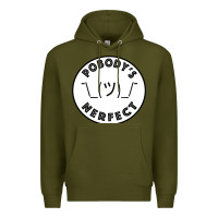 Army Green Pobody's Nerfect Retro Classic Funny Nobody's Perfect Premium Hoodie - trangStudio