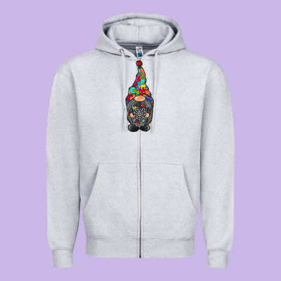 Gnome Autism Zipper Hoodie Designed By Racoondesign