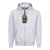 Heather Grey gnome autism Zipper Hoodie - RacoonDesign