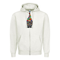 Oatmeal Heather gnome autism Zipper Hoodie - RacoonDesign
