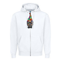 White gnome autism Zipper Hoodie - RacoonDesign