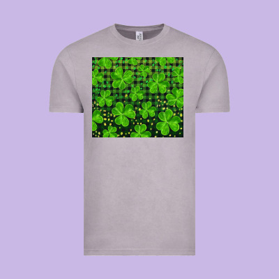 Saint Patricks Day Shamrock And Plaid Vintage Tee Designed By Ranaportraitstore
