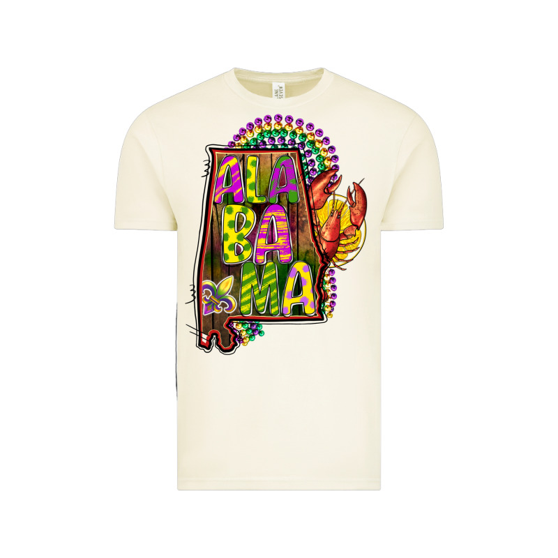 Mardi Gras Alabama Map Vintage Tee by CowGirlArtShop | Teevron