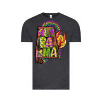 Vintage Black mardi gras alabama map Vintage Tee - CowGirlArtShop