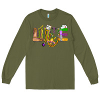 Army Green love nurse mardi gras Long Sleeve Tee - OliviaCreatesArt