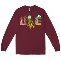 Burgundy love nurse mardi gras Long Sleeve Tee - OliviaCreatesArt
