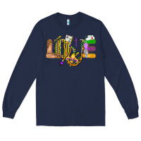 Navy love nurse mardi gras Long Sleeve Tee - OliviaCreatesArt