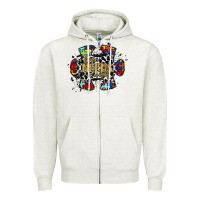 Oatmeal Heather love needs no words 2 Zipper Hoodie - RacoonDesign