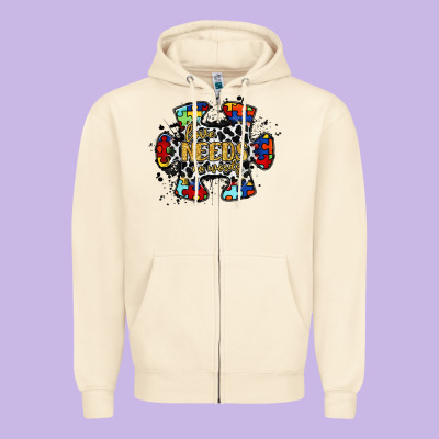 Love Needs No Words 2 Zipper Hoodie Designed By Racoondesign