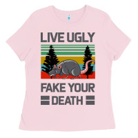 Bubblegum Pink Lıve Ugly Fake Your Death Ladies Tee - Bettercallsaul