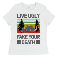 White Lıve Ugly Fake Your Death Ladies Tee - Bettercallsaul