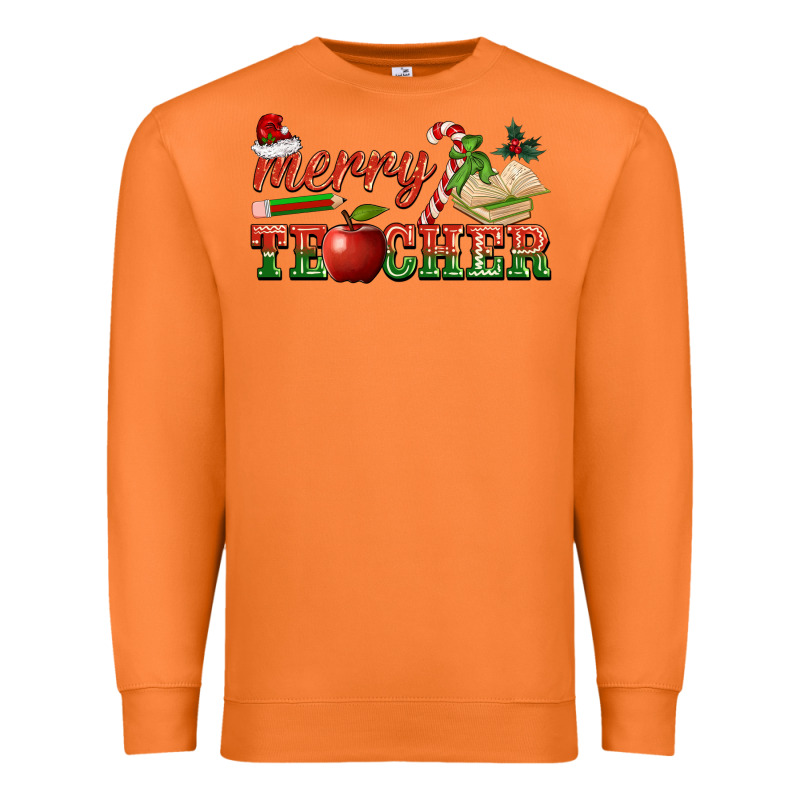 Merry Teacher Premium Sweatshirt by BarkalooDesign | Teevron