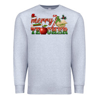 Heather Grey merry teacher Premium Sweatshirt - BarkalooDesign