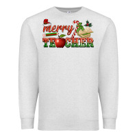 Oatmeal Heather merry teacher Premium Sweatshirt - BarkalooDesign