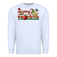 White merry teacher Premium Sweatshirt - BarkalooDesign
