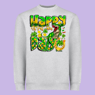 Happy St Patricks Rex Day Heavyweight Sweatshirt Designed By Cowhidedigitalart