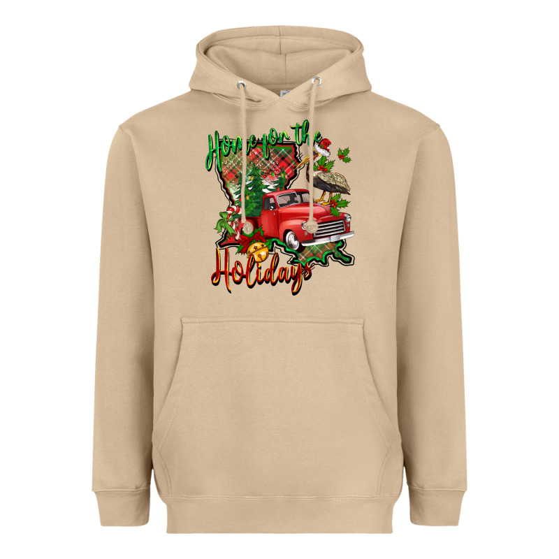 Home For The Holidays Louisiana Heavyweight Hoodie by BarkalooDesign | Teevron