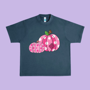 Halloween Fall Pink Pumpkin Urban Heavy Tee Designed By Trangstudio