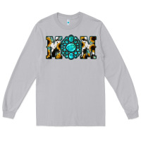 Moon Dust Sunflower Cowhide Turquoise Gemstone Mom Long Sleeve Tee - Jasminsmagicworld