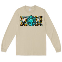 Mushroom Sunflower Cowhide Turquoise Gemstone Mom Long Sleeve Tee - Jasminsmagicworld