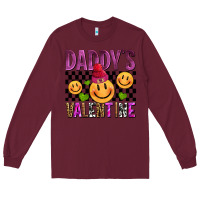 Burgundy daddys valentine olivia Long Sleeve Tee - OliviaCreatesArt