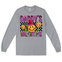 Heather Grey daddys valentine olivia Long Sleeve Tee - OliviaCreatesArt