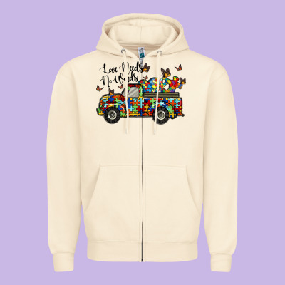 Love Needs No Words Zipper Hoodie Designed By Racoondesign