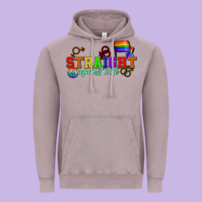 Straight Agains Hate Vintage Hoodie Designed By Cowgirlartshop