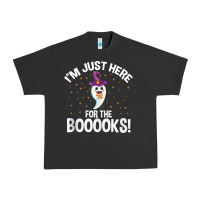 Pigment Black teacher halloween bookworm just here for the boooks ghost tank top Urban Heavy Tee - trangStudio