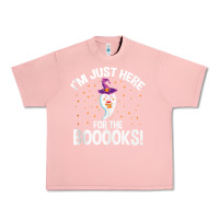 Salmon teacher halloween bookworm just here for the boooks ghost tank top Urban Heavy Tee - trangStudio