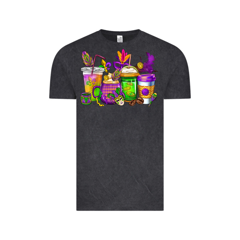 Mardi Gras Coffee Cups Cowgirl Vintage Tee by CowGirlArtShop | Teevron