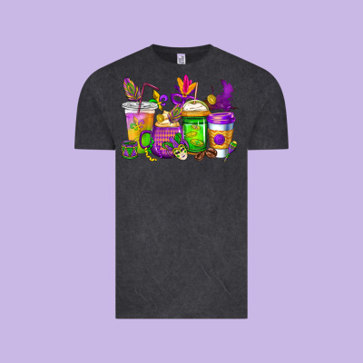 Mardi Gras Coffee Cups Cowgirl Vintage Tee Designed By Cowgirlartshop