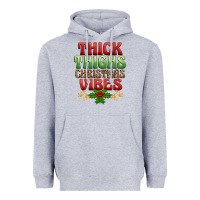 Heather Grey thick thighs christmas vibes Heavyweight Hoodie - BarkalooDesign