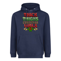 Navy thick thighs christmas vibes Heavyweight Hoodie - BarkalooDesign